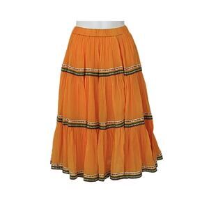 PITUSA Tiered Boho Skirt - Orange - S